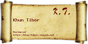 Khun Tibor névjegykártya
